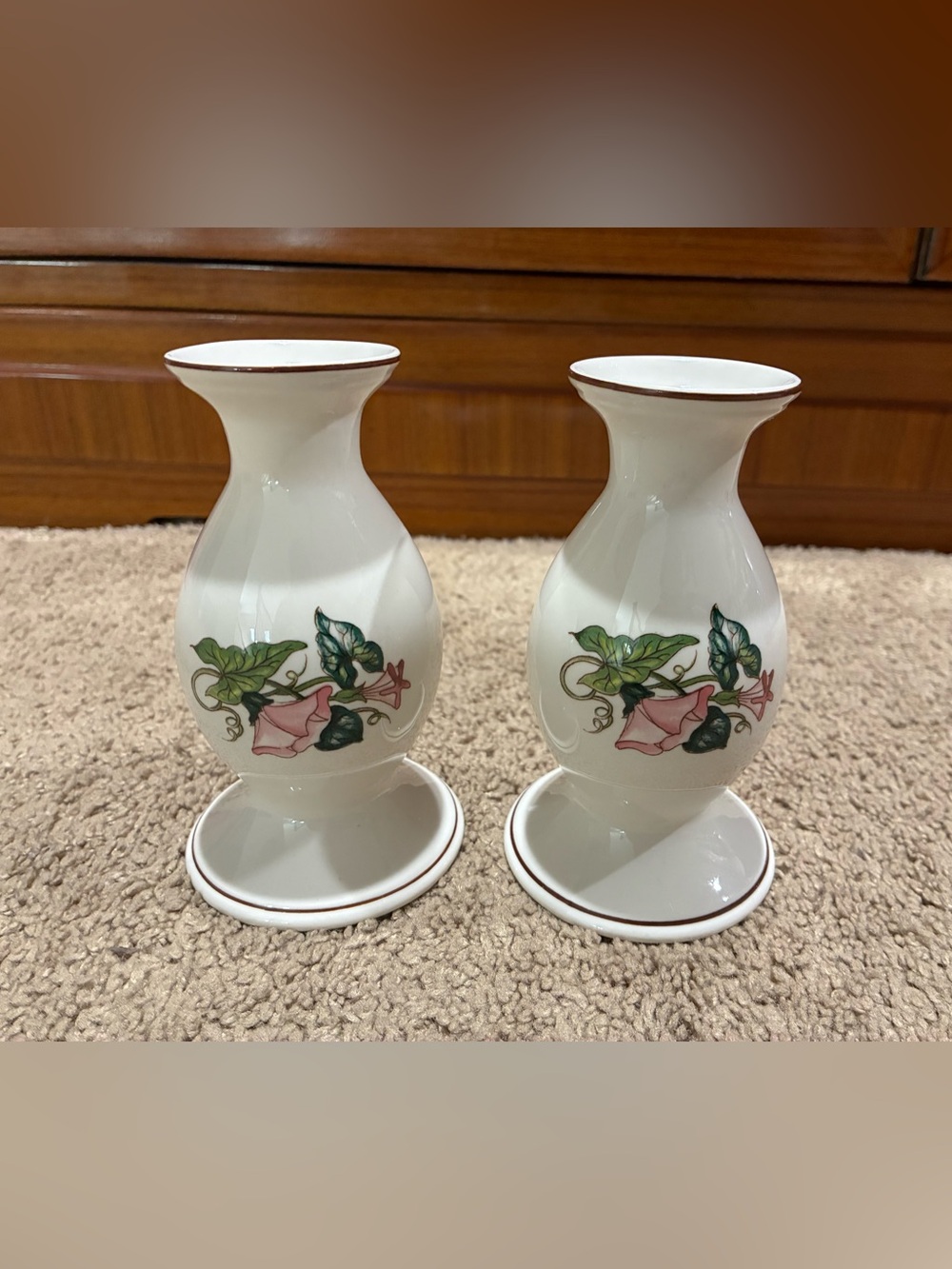 Villeroy & Boch Luxembourg Candlestick Holders Set Palermo Morning Glory Depuis